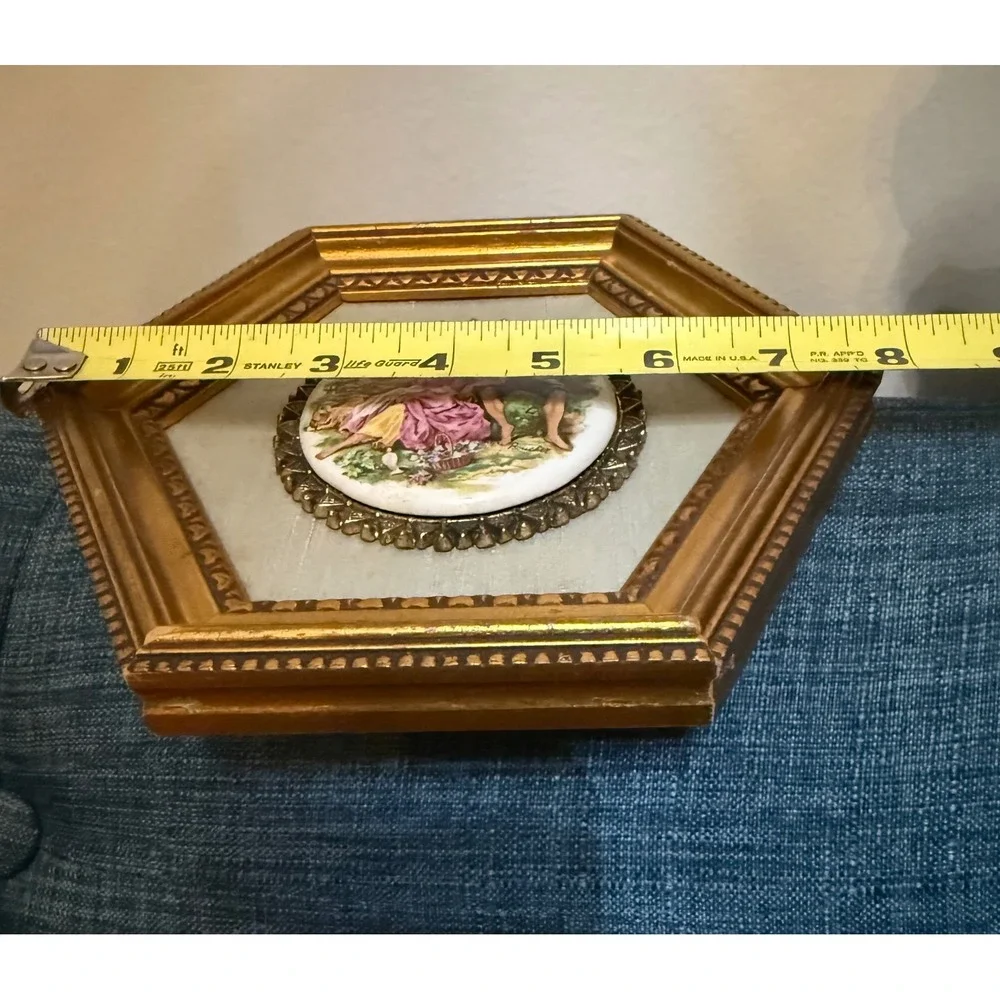 Vintage French Provincial Boucher Rococo Style Wall Hanging Porcelain Plaque